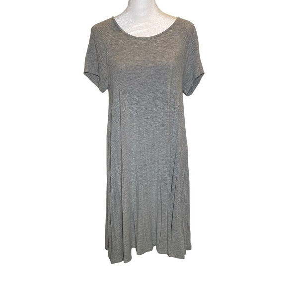 Old Navy women's size Medium heathered gray jersey knit swing midi dress - Picture 1 of 8